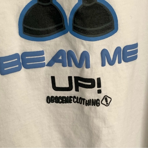 MENS OBSCENE CLOTHING Spock Beam Me Up Scotty Star Trek SHIRT XXL 2XL - Picture 4 of 11